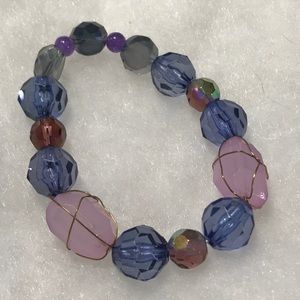 blue wire wrapped bracelet